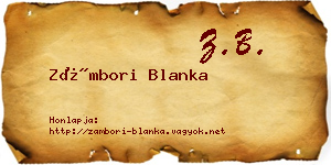 Zámbori Blanka névjegykártya